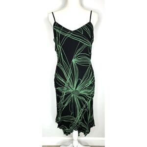 Womens Whimsigoth Chiffon Midi Dress Size 12 Tropical Floral Asymmetric Beaded